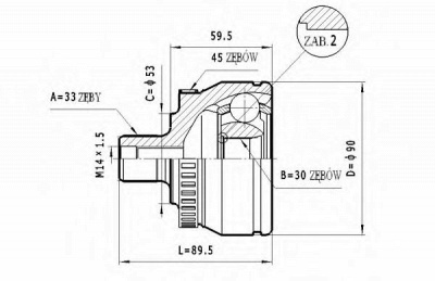 STATIM c297 -  Шарнирный комплект, приводной вал