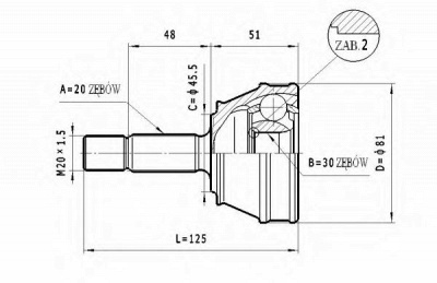 STATIM c304 -  Шарнирный комплект, приводной вал