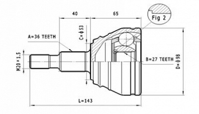 STATIM c310 -  Шарнирный комплект, приводной вал