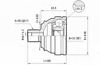 STATIM c311 -  Шарнирный комплект, приводной вал