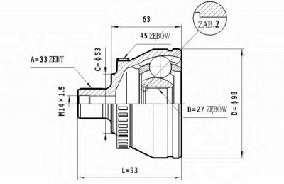 STATIM c322 -  Шарнирный комплект, приводной вал