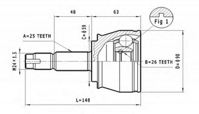 STATIM c328 -  Шарнирный комплект, приводной вал