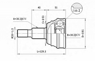 STATIM c349 -  Шарнирный комплект, приводной вал