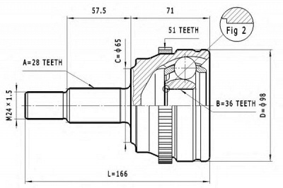 STATIM c372 -  Шарнирный комплект, приводной вал