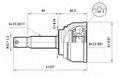STATIM c457 -  Шарнирный комплект, приводной вал