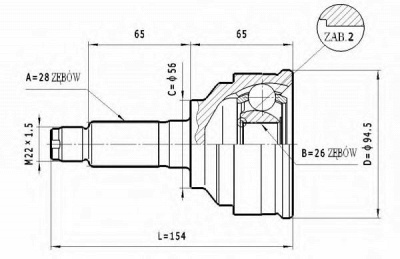 STATIM c461 -  Шарнирный комплект, приводной вал