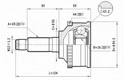 STATIM c477 -  Шарнирный комплект, приводной вал