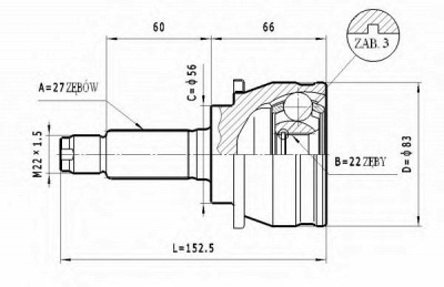 STATIM c603 -  Шарнирный комплект, приводной вал
