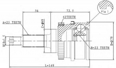 STATIM c633 -  Шарнирный комплект, приводной вал