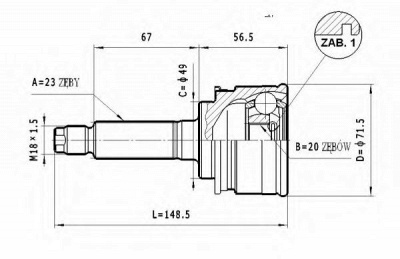 STATIM c636 -  Шарнирный комплект, приводной вал