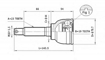 STATIM c642 -  Шарнирный комплект, приводной вал