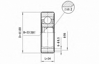 STATIM cw045 -  Шарнирный комплект, приводной вал