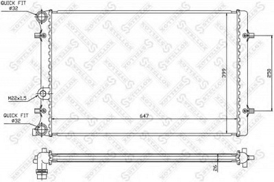 STELLOX 1025006sx -  Радиатор, охлаждение двигателя