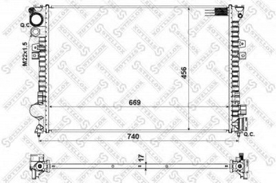 STELLOX 1025028sx -  Радиатор, охлаждение двигателя