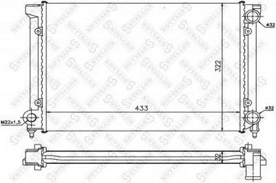 STELLOX 1025049sx -  Радиатор, охлаждение двигателя