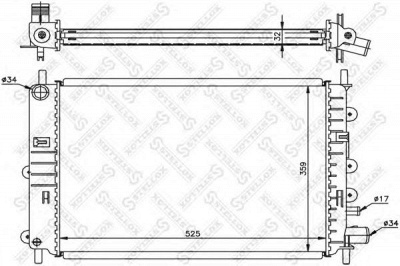 STELLOX 1025055sx -  Радиатор, охлаждение двигателя