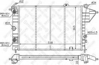 STELLOX 1025059sx -  Радиатор, охлаждение двигателя