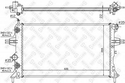 STELLOX 1025062sx -  Радиатор, охлаждение двигателя
