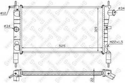 STELLOX 1025102sx -  Радиатор, охлаждение двигателя