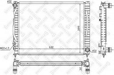 STELLOX 1025125sx -  Радиатор, охлаждение двигателя