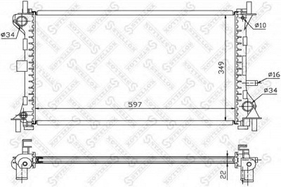 STELLOX 1025129sx -  Радиатор, охлаждение двигателя