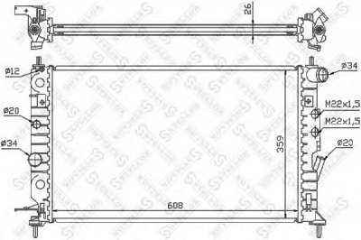 STELLOX 1025140sx -  Радиатор, охлаждение двигателя