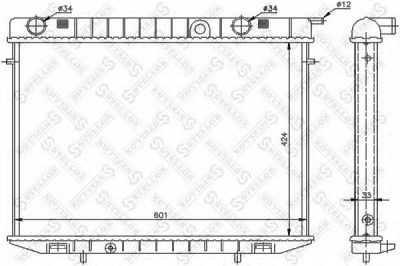 STELLOX 1025141sx -  Радиатор, охлаждение двигателя