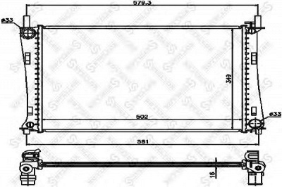 STELLOX 1025157sx -  Радиатор, охлаждение двигателя