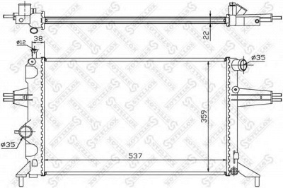 STELLOX 1025163sx -  Радиатор, охлаждение двигателя