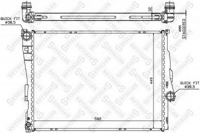 STELLOX 1025195sx -  Радиатор, охлаждение двигателя