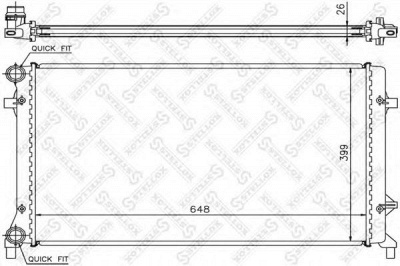 STELLOX 1025204sx -  Радиатор, охлаждение двигателя