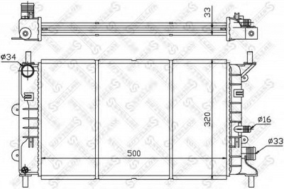 STELLOX 1025213sx -  Радиатор, охлаждение двигателя