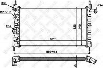STELLOX 1025223sx -  Радиатор, охлаждение двигателя