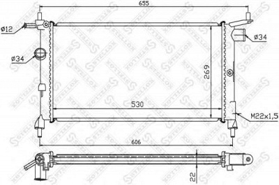 STELLOX 1025225sx -  Радиатор, охлаждение двигателя
