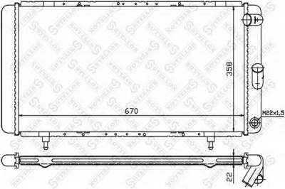 STELLOX 1025233sx -  Радиатор, охлаждение двигателя