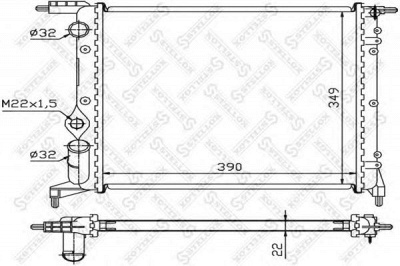 STELLOX 1025236sx -  Радиатор, охлаждение двигателя