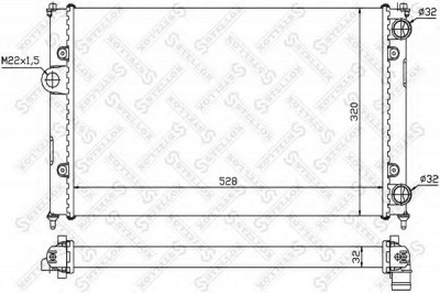 STELLOX 1025244sx -  Радиатор, охлаждение двигателя