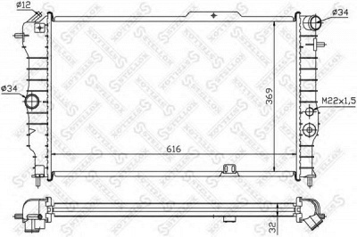 STELLOX 1025251sx -  Радиатор, охлаждение двигателя