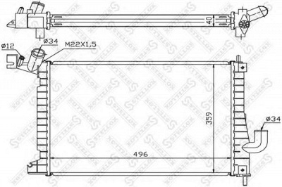 STELLOX 1025262sx -  Радиатор, охлаждение двигателя