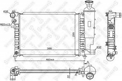 STELLOX 1025269sx -  Радиатор, охлаждение двигателя