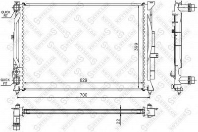 STELLOX 1025288sx -  Радиатор, охлаждение двигателя