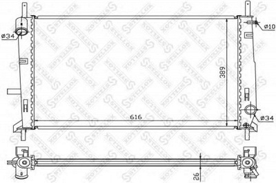 STELLOX 1025291sx -  Радиатор, охлаждение двигателя
