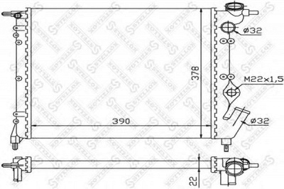 STELLOX 1025293sx -  Радиатор, охлаждение двигателя