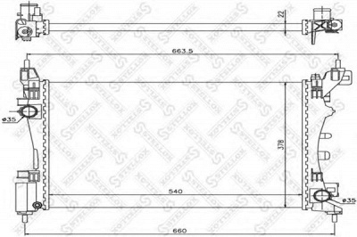 STELLOX 1025366sx -  Радиатор, охлаждение двигателя