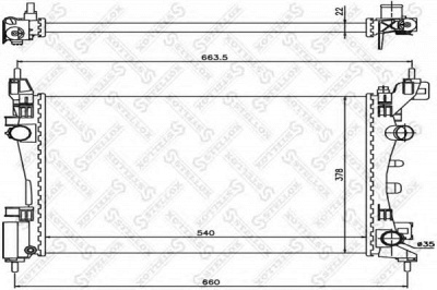 STELLOX 1025404sx -  Радиатор, охлаждение двигателя