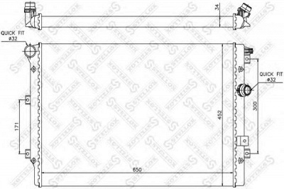 STELLOX 1025412sx -  Радиатор, охлаждение двигателя