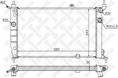 STELLOX 1025416sx -  Радиатор, охлаждение двигателя