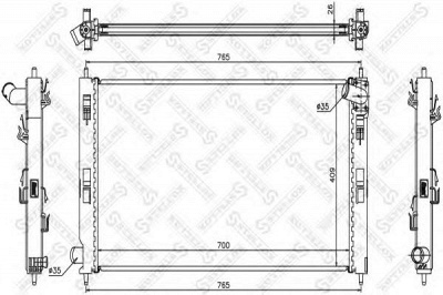 STELLOX 1025452sx -  Радиатор, охлаждение двигателя