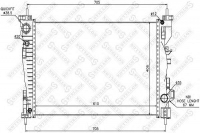 STELLOX 1025501sx -  Радиатор, охлаждение двигателя