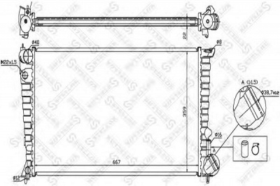 STELLOX 1025654sx -  Радиатор, охлаждение двигателя